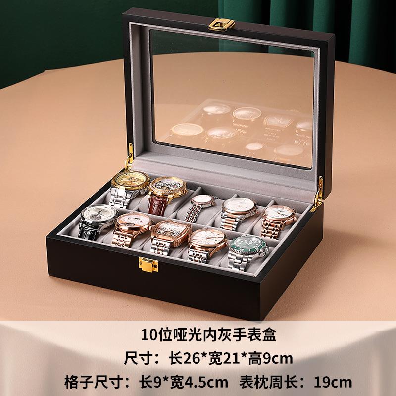 正品天窗实木质表收纳盒高档手装表盒腕表展示轻奢表盒烤盒漆手首