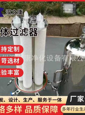 不锈钢液体过滤器3芯5芯10英寸304微孔芯式筒式保安过滤器定制