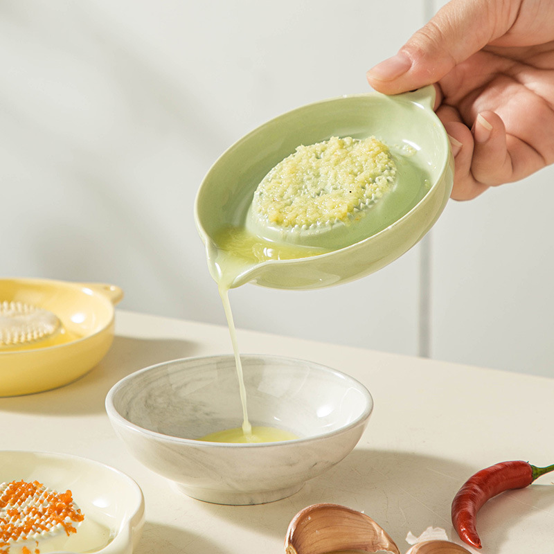蒜汁姜泥研磨器手工辅食蒜泥研磨器婴儿果泥碗厨房菜肉泥工具全瓷