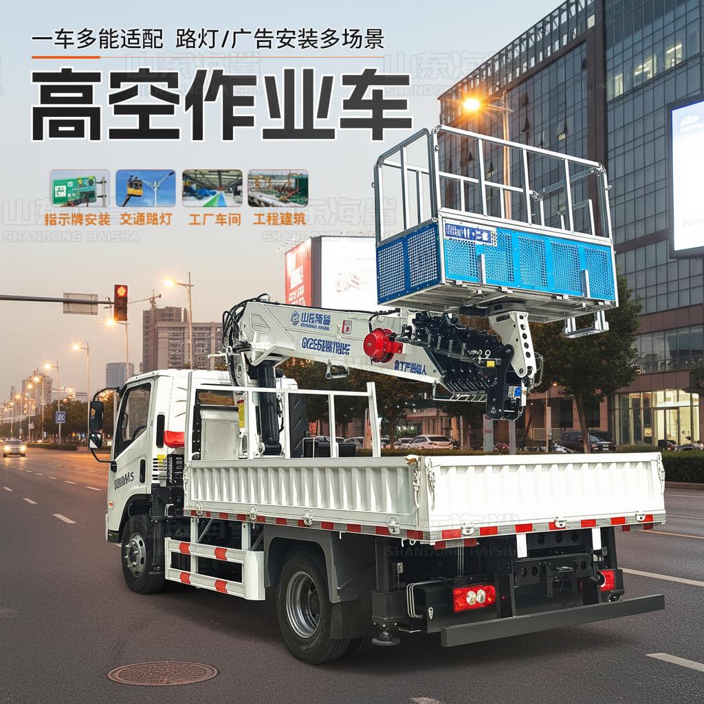 21米蓝牌高空作业车28米直臂升降登高车广告牌安装路灯维修工程车