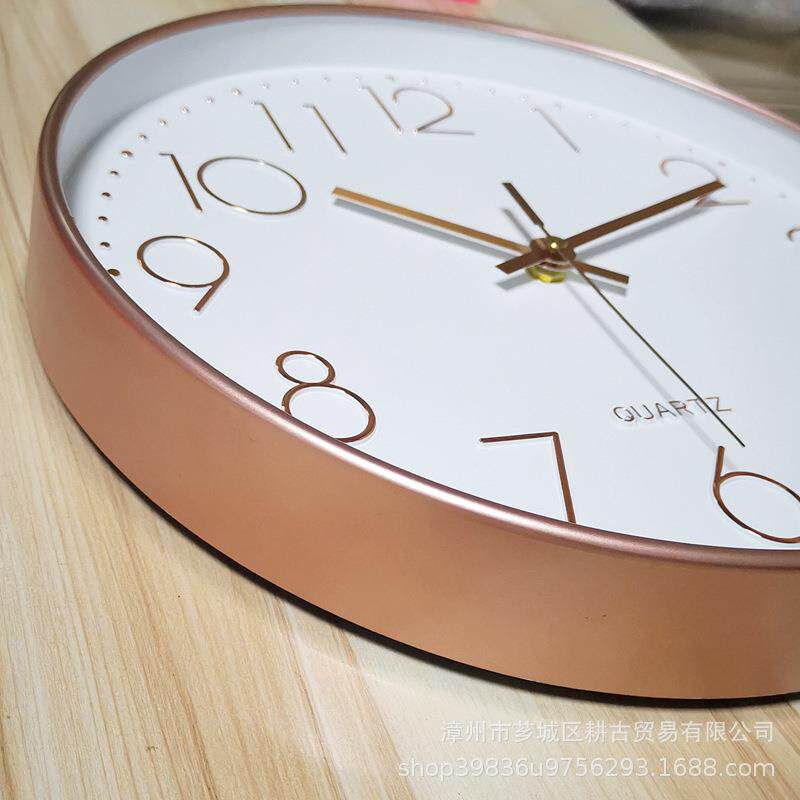 12英寸钟表时钟挂钟工厂石英钟现代简约塑料客厅数字clock