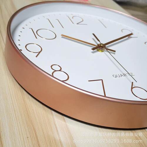 12英寸钟表时钟挂钟工厂石英钟现代简约塑料客厅数字clock