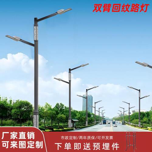 双臂路灯LED户外市电道路新农村建设市政工程6米8米太阳能庭院灯
