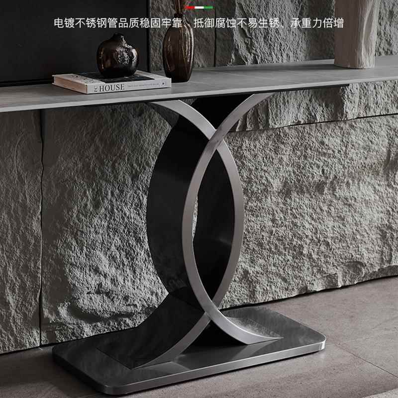 意轻奢岩板玄关桌户门式厅极入窄隔断装饰柜极端667景台靠墙简玄