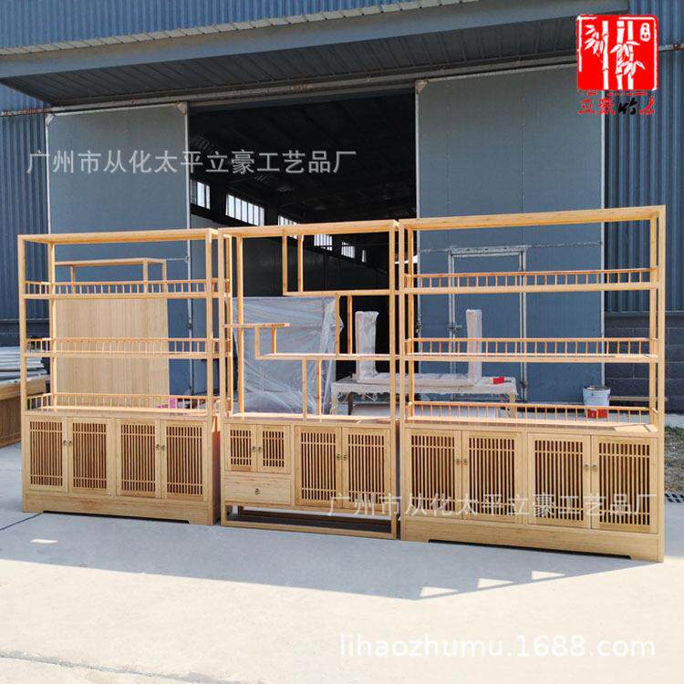 竹家具厂加工楠竹书柜竹书架竹制酒架竹茶柜竹木博古架竹家具