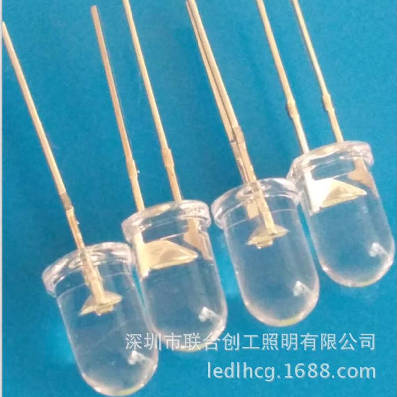 直插LED圆头红光灯珠F5圆头灯珠有边白光 0.06W f5圆头白光红光