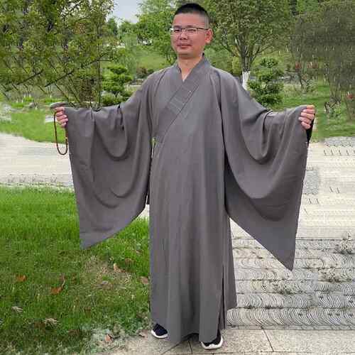 特卖佛衣僧衣居士服海青服和尚衣深灰色高档多丽丝麻纱海清衣男女