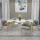 北欧大理石餐桌椅组合家用小户型简约后现代两层轻奢长方形饭桌子