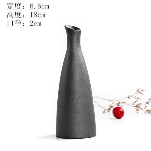 美式日式禅意中式家居饰品手工花插装饰摆件黑白色陶瓷花瓶复古瓶
