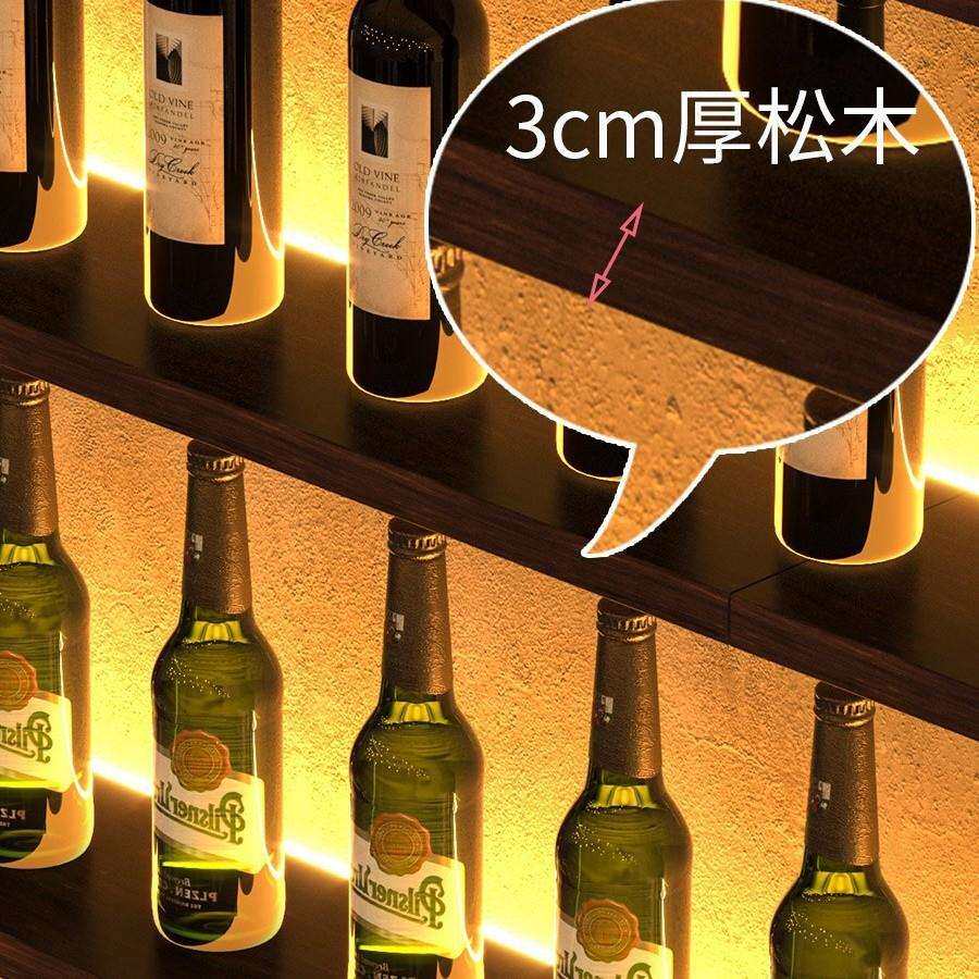 一字型吧台酒架置物架墙上架子工业风挂墙简易实木商用红酒架壁挂