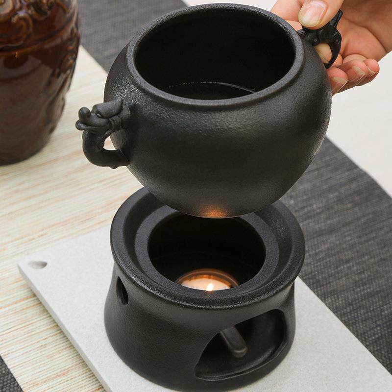 黑陶双龙烛台温酒器烫酒壶家瓷用陶黄电热酒加酒盅分酒WBH酒具套