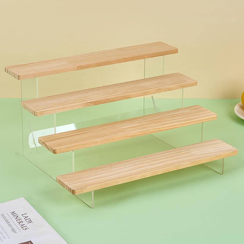 甜品台阶梯展示架小摆件茶歇摆台糕点盘亚克力蛋糕架下午茶点心架