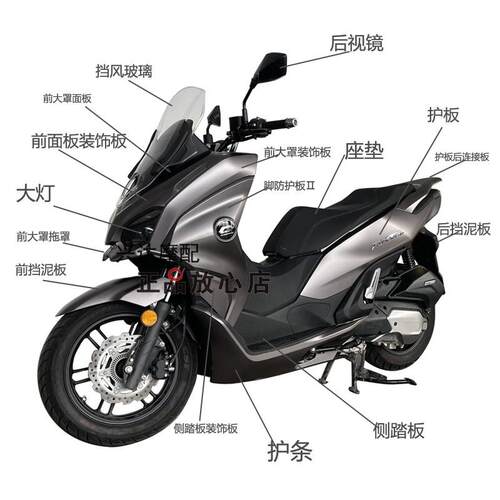 原装QJ150T-23H鸿150都市版前大灯前大罩面板左右护板壳子挡泥板