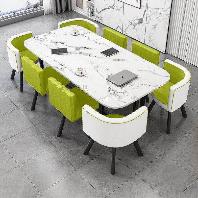 新款会议桌简约现代办公桌培训机构阅览室长桌长方形洽谈桌椅组合