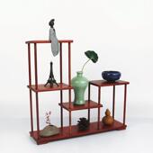 花梨木小博古架实木中式 榫卯多宝阁展示架简约茶具紫砂壶架子摆件