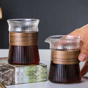 高硼杯耐热杯防环小木玻璃杯主人厂家硅杯茶杯个人茶道加厚品茗烫