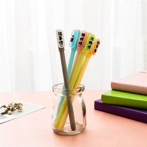 Simple and neutral black ink pen, creatively cute student si