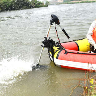恒捷星无刷款12V200电动折叠推进器塑料船挂浆机船外机橡皮艇马达
