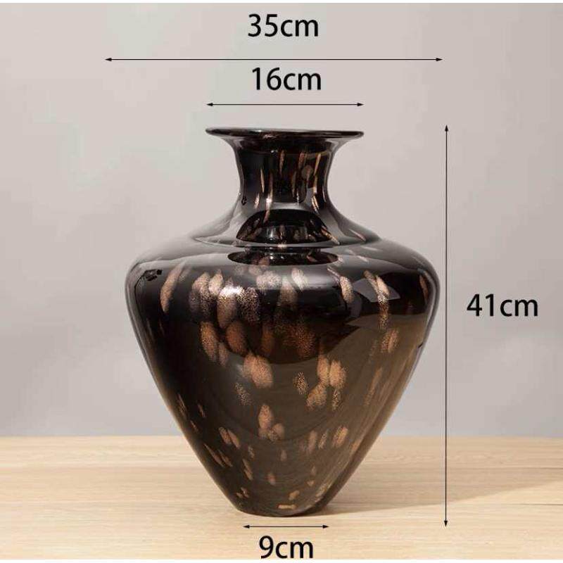 玄关电视柜琉璃厚重软花瓶客厅摆件插花玻璃器样板间花装饰品家居