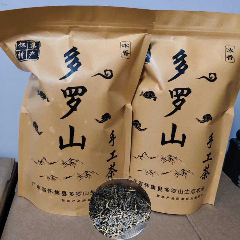 新日期广东怀集多罗山手工炒茶浓香型手工高山绿茶一斤装