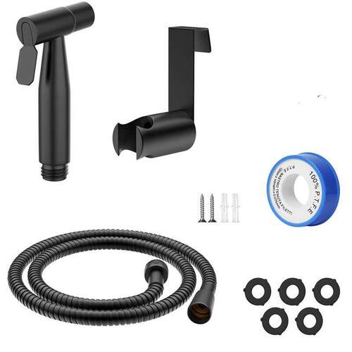 Black Bidet Faucet Hand Protable Toilet Bidet Sprayer Stainl