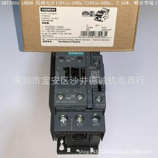 线圈电压110Vac 接触器 50Hz 120Vac 4kW 3RT2023 60Hz 1AK60