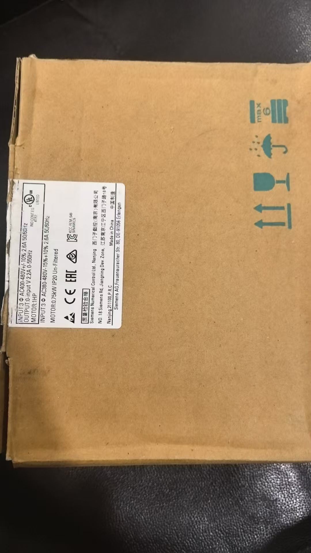 西门子变频器6SL3210-5BE17-5UV0一台