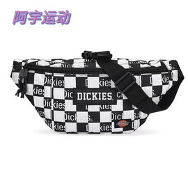 dickies迪克黑白棋盘格字母，logo印花饺子包腰包(包腰包)182u90lbb20wh03