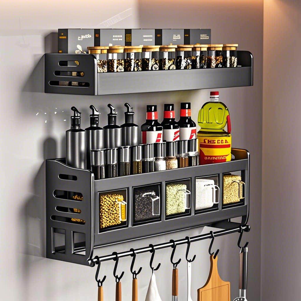 厨房置物架壁挂式多功能筷筒家用调料置物架上墙免打孔收纳挂钩架