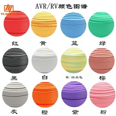 国标RV电线0.3 0.5 0.75平方电源控制信号电缆单芯多股铜芯电子线