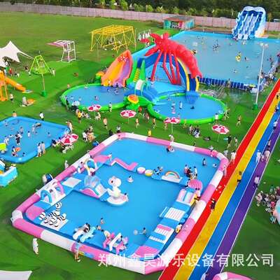 水上充气闯关乐园水上乐园充气水行蹦床水上乐园滑滑梯充气闯关卡