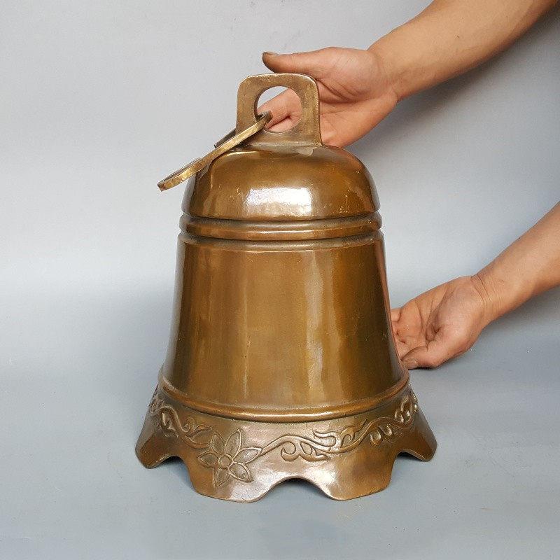 铜铃铛铜钟挂饰清脆寺庙大号敲钟黄铜风铃挂件铜工艺礼品摆饰彷古