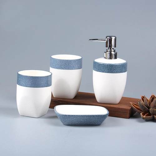 雪花釉陶瓷卫浴组合套装肥皂碟漱口杯刷牙杯子陶牙缸卫浴洗漱杯
