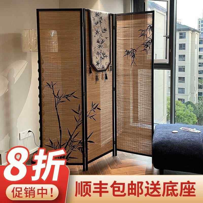 宋隔代ODF学新中式屏风竹美子茶室断竹风编客厅围挡国竹影折叠实