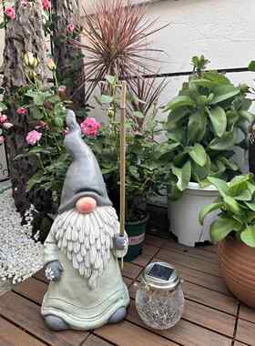 甘道夫花园摆件户外庭院可插香装饰小精灵阳台园艺造景布置摆设品
