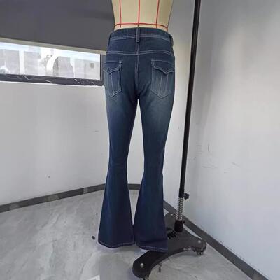 Womens mid-rise slim-fit stretch washed distressed denim
