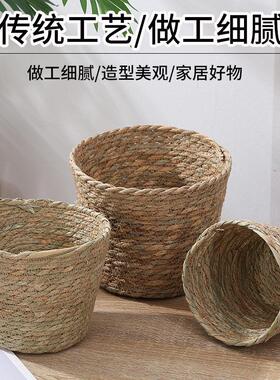 跨境定制草编抱抱桶节日网红栗子泰迪熊编织花篮花店插花捧花篮子