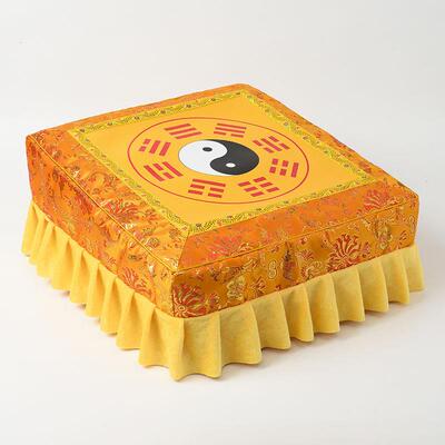 佛前拜凳八卦黄跪拜凳家用莲花坐垫实木坐垫蒲团地垫
