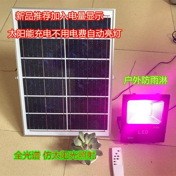 太阳能led植物生长灯多肉大棚蔬菜补光灯彷太阳光户外全光谱100W