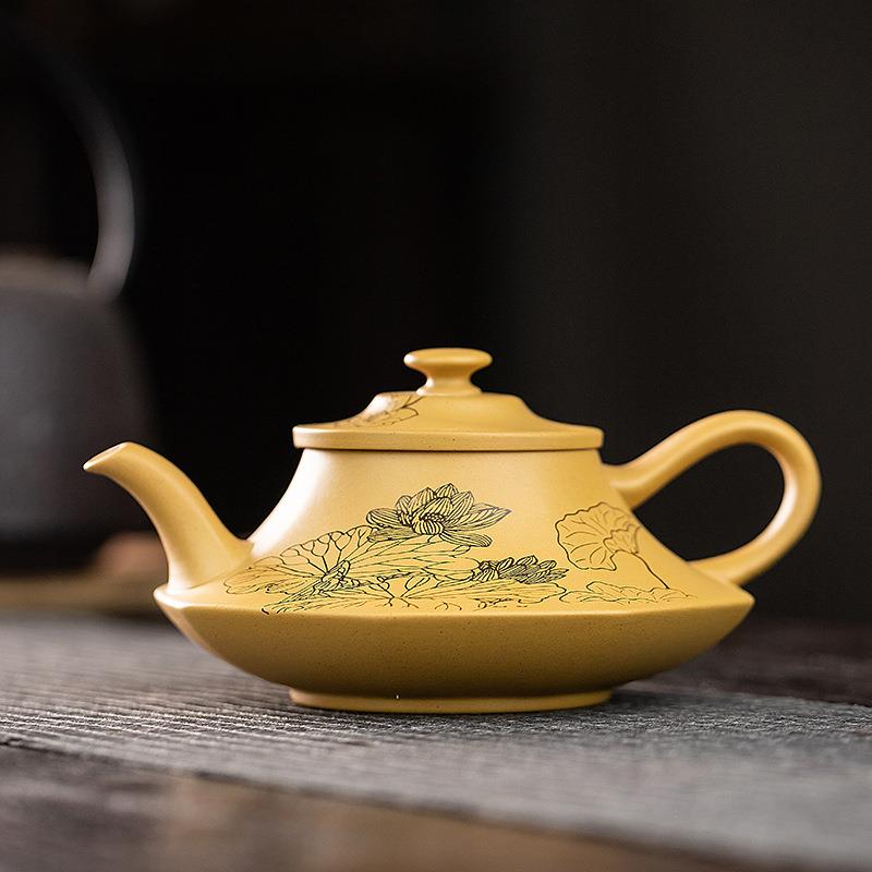 紫砂壶黄龙山段泥遇热变色手工绿茶原矿茶壶喜上眉梢茶具红茶