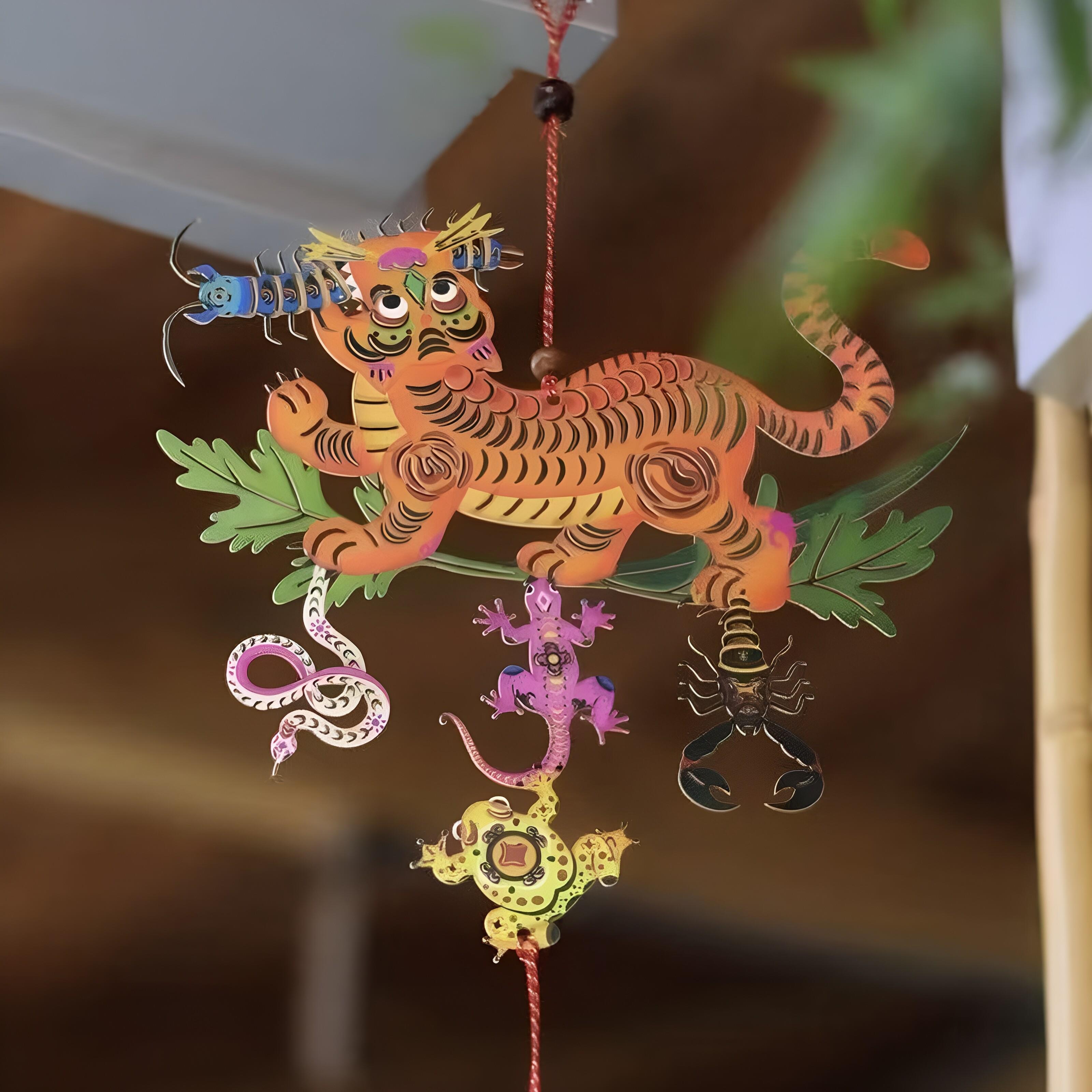 端午节挂件虎镇五毒艾草挂饰端午幡家用入户门把手装饰氛围感布置