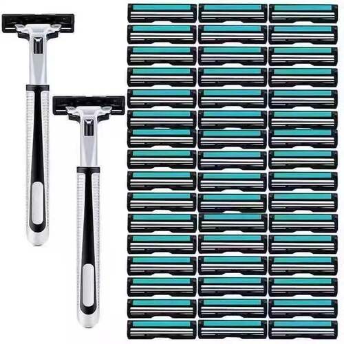 Old-fashioned manual razor blades, double-edged safety razor
