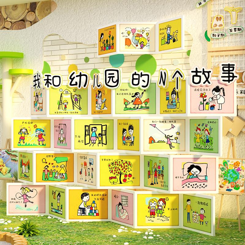 幼儿园墙面装饰环创主题半成品材料布置班级文化走廊楼梯教室创意
