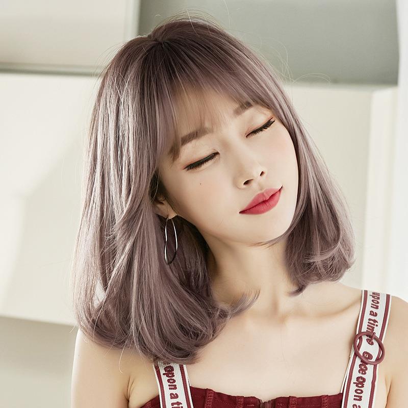 高档家假发女头短发梨花齐肩整顶发套自然蓬松骨锁发卷发内厂扣