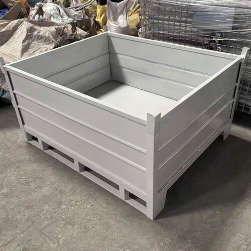 货架铁箱供应金属容器厂家销售固定式波纹板金属周转箱量大优惠