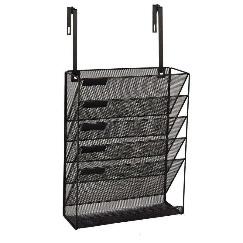 新款艺文件收纳架壁挂架办公用品铁管理收纳架文件架铁网桌面