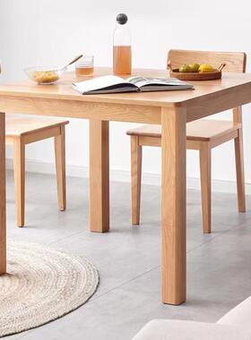 直销正方形实木餐桌家用小户型橡木80cm四方桌现代简约饭桌麻