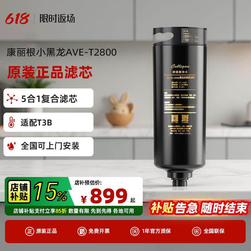 康丽根小黑龙T2800净水器滤芯 配件耗材RO反渗透一体覆合滤芯5合1