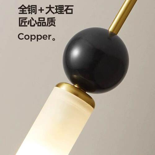 全铜卧室床头小吊灯轻奢现简约端极简客厅电视墙吧台头吊灯