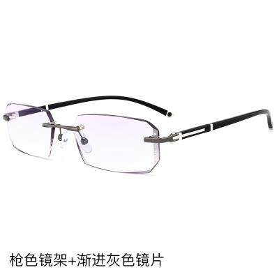 正品配有度数眼镜男防蓝光视眼镜轻无框变色眼镜超防过敏配散近光